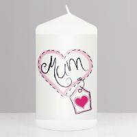 Mum Heart Stitch Pillar Candle Extra Image 1 Preview